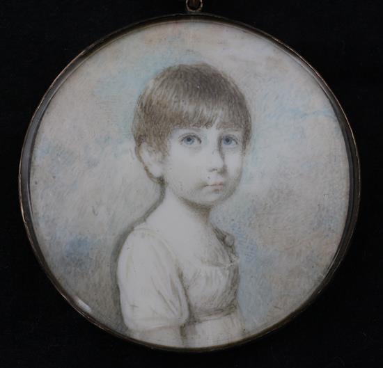 Early 19th century English School Miniature of Elizabeth Martha Otway (The Hon. Martha Prittie) 1.75in., gold framed